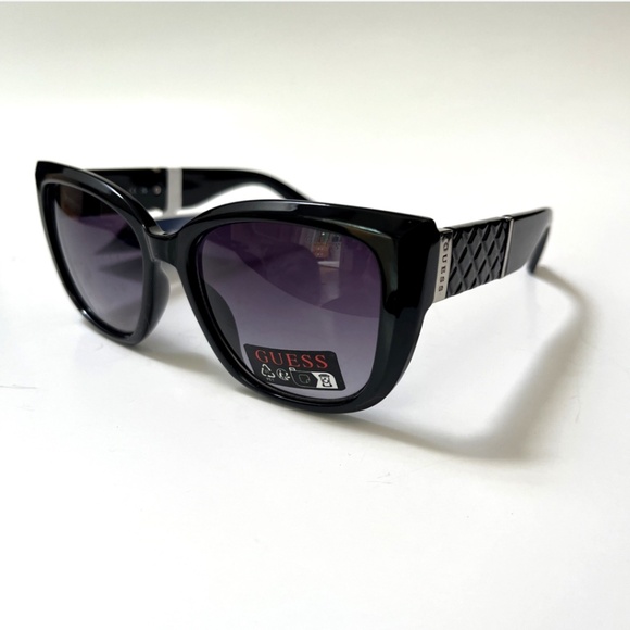 New GUESS Cat Eye Sunglasses GO00051 Acetate Black Embossed Lattice Logo main image 4